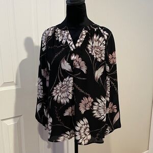 Ivanka Trump Black Floral Blouse